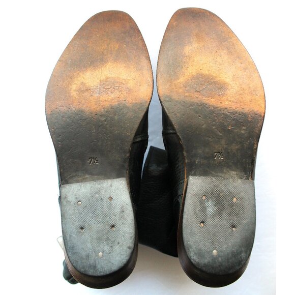 John Fluevog Ruth Skin Spiral-Zip Leather Boot / Size 7.5 / Black - Picture 12 of 13